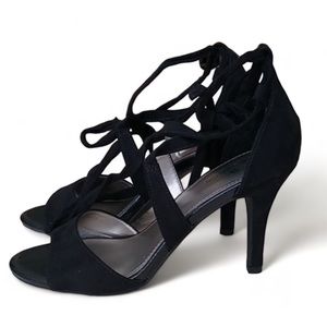 Worthington Black Tie Up Heels - Size 8